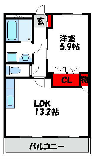 Ｇｒａｎｄｉｒ　Ｈｅｉｍ 201｜福岡県遠賀郡岡垣町鍋田１丁目(賃貸アパート1LDK・2階・44.95㎡)の写真 その2