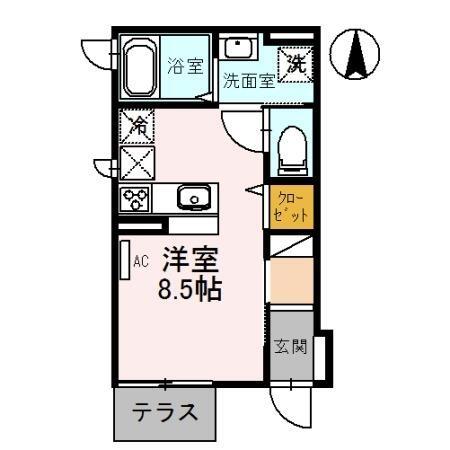 Ｄ－ｒｏｏｍ鹿島町 101｜富山県富山市鹿島町１丁目(賃貸アパート1R・1階・24.65㎡)の写真 その2