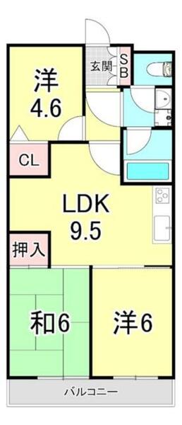 兵庫県西宮市門戸荘(賃貸マンション3LDK・3階・55.38㎡)の写真 その2