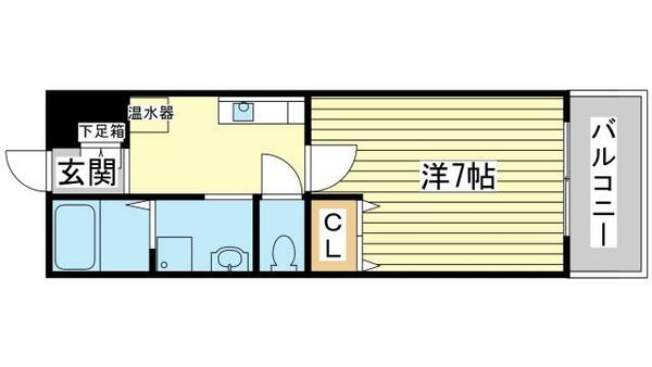 インタービレッジ船丘 406｜兵庫県姫路市船丘町(賃貸マンション1K・4階・25.94㎡)の写真 その2