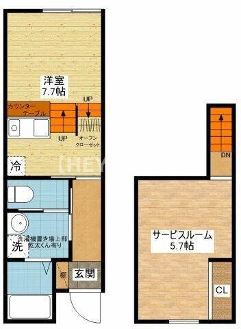 エルモーサ・キャトル 203｜長崎県大村市杭出津２丁目(賃貸アパート1SK・2階・21.83㎡)の写真 その2