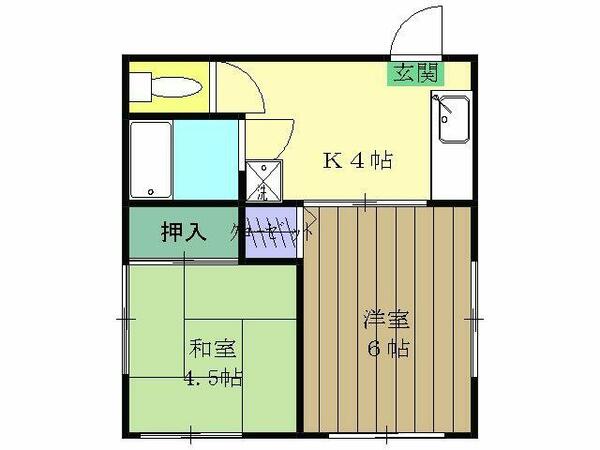 東京都板橋区南常盤台２丁目(賃貸アパート2K・2階・32.30㎡)の写真 その2