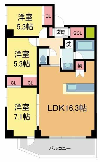 Ｌａ　Ｄｏｕｃｅｕｒ西宮北口｜兵庫県西宮市大屋町(賃貸マンション3LDK・6階・73.48㎡)の写真 その2