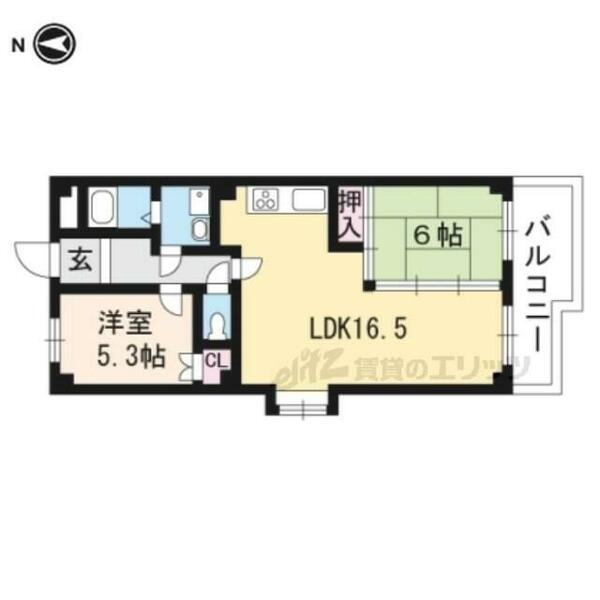 エルパティオ西向日 308｜京都府向日市上植野町浄徳(賃貸マンション2LDK・3階・60.48㎡)の写真 その2