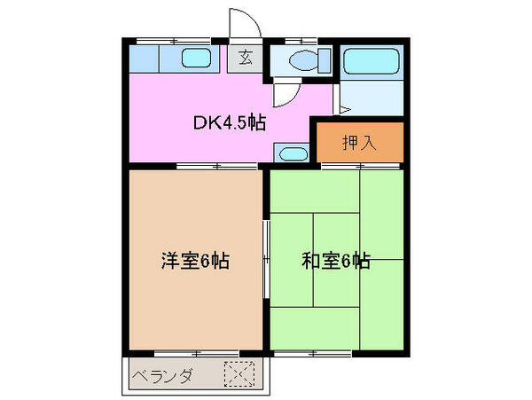 三重県松阪市中央町(賃貸アパート2DK・2階・33.00㎡)の写真 その2