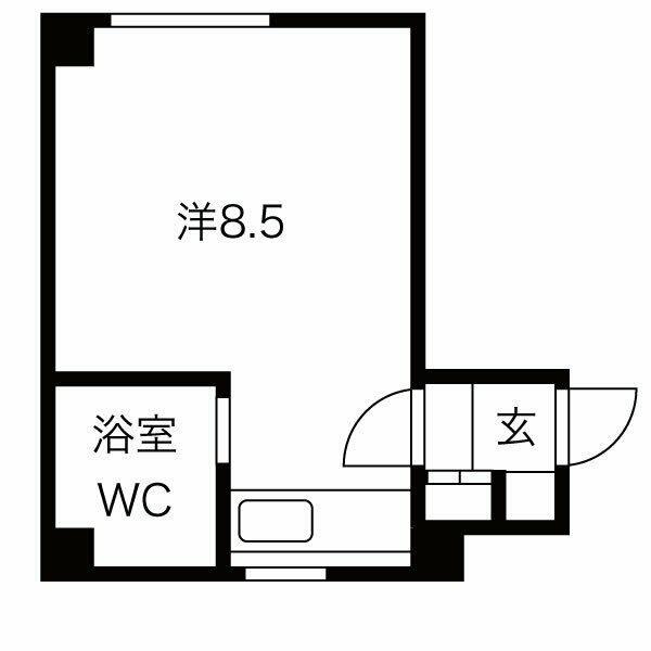 北海道札幌市北区北三十六条西７丁目(賃貸マンション1R・2階・16.80㎡)の写真 その2