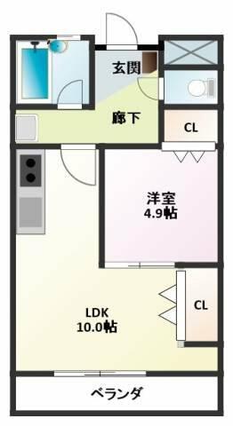 クラウドナイン 302｜山梨県笛吹市石和町広瀬(賃貸マンション1LDK・3階・44.00㎡)の写真 その2