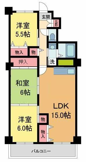 ネオハイツ西宮｜兵庫県西宮市久保町(賃貸マンション3LDK・4階・78.00㎡)の写真 その2