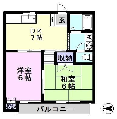 コーポミキ 203｜千葉県松戸市日暮３丁目(賃貸アパート2DK・2階・40.49㎡)の写真 その2