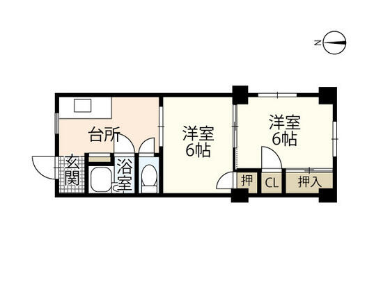 ますもとビル 0402｜広島県広島市中区富士見町(賃貸マンション2DK・4階・33.76㎡)の写真 その2