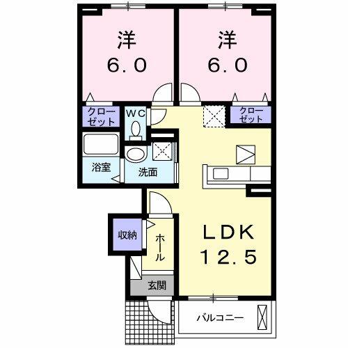 サイプレス　Ⅰ 102｜大阪府泉南市男里４丁目(賃貸アパート2LDK・1階・55.23㎡)の写真 その2