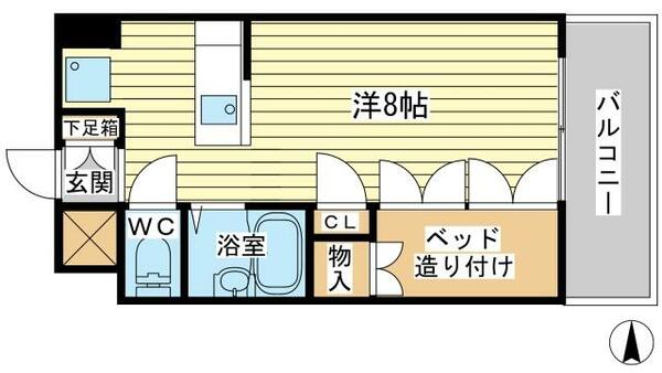 ロッキーコートナカヤ 206｜兵庫県姫路市南条(賃貸マンション1R・2階・24.71㎡)の写真 その2