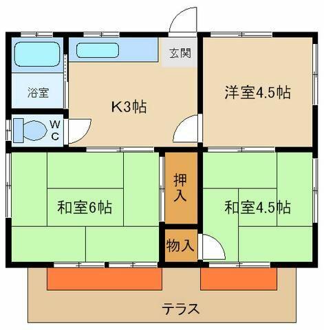 廻田町４丁目平屋｜東京都東村山市廻田町４丁目(賃貸一戸建3K・--・39.67㎡)の写真 その2