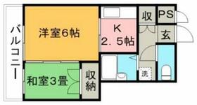 フラワーガーデン 102 ｜ 福岡県久留米市西町（賃貸マンション2K・2階・27.00㎡） その2