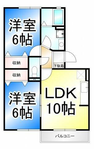 ヴィラ・エクセラン A102｜長野県長野市大字高田上高田(賃貸アパート2LDK・1階・50.34㎡)の写真 その2