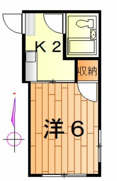 水井アパート 3-D｜山形県山形市東原町３丁目(賃貸マンション1K・3階・15.00㎡)の写真 その2