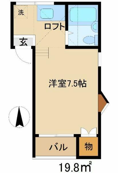 モンパレス安中第４　３号棟 202｜群馬県安中市安中３丁目(賃貸アパート1R・2階・19.80㎡)の写真 その2