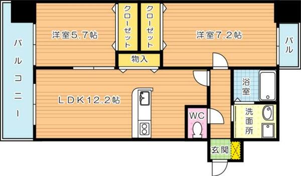 レジェンド砂津 401｜福岡県北九州市小倉北区砂津２丁目(賃貸マンション2LDK・4階・58.67㎡)の写真 その2