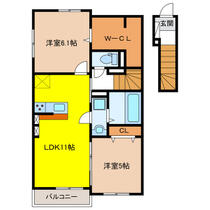 フィーレダンクⅠ 206 ｜ 岐阜県大垣市長松町（賃貸アパート2LDK・2階・57.54㎡） その2