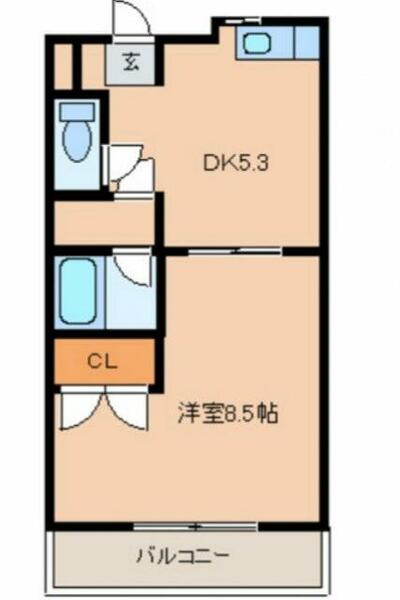 モンシェリ 306｜福岡県久留米市国分町(賃貸アパート1DK・3階・35.00㎡)の写真 その2