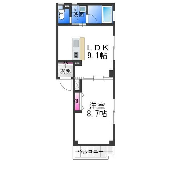 レジェンドフィールド｜大阪府堺市北区北長尾町４丁(賃貸マンション1LDK・3階・40.33㎡)の写真 その2