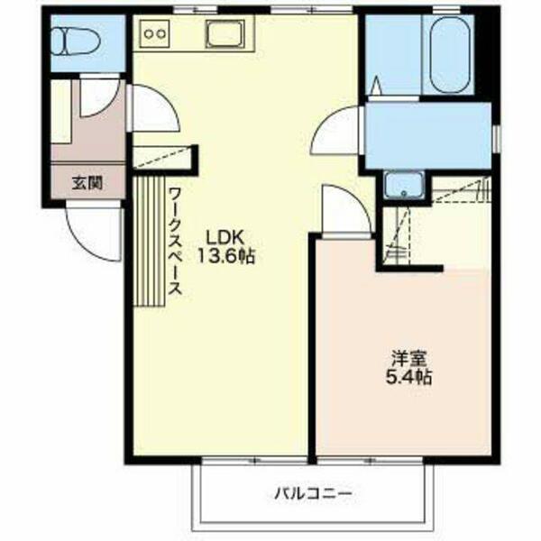 ニューグラッド・マイ　Ｂ 203｜新潟県新潟市東区寺山３丁目(賃貸アパート1LDK・2階・42.77㎡)の写真 その2