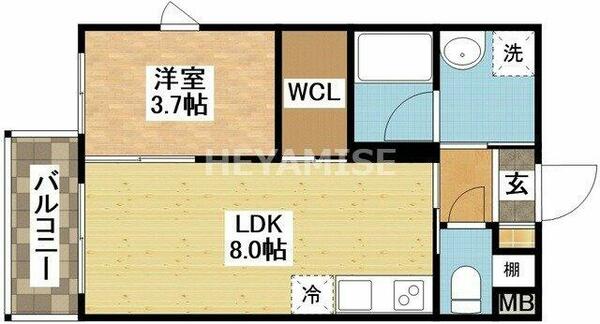 長崎県長崎市出雲１丁目(賃貸マンション1LDK・3階・31.02㎡)の写真 その2