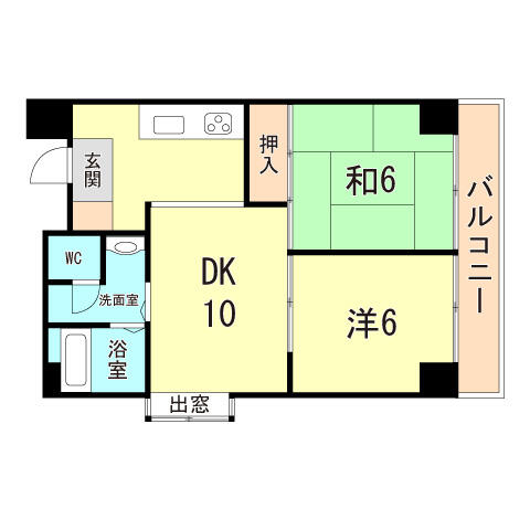 兵庫県尼崎市武庫町４丁目(賃貸マンション2DK・3階・45.00㎡)の写真 その1