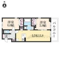 プレッソ・ロート４ 201 ｜ 京都府京都市伏見区横大路一本木（賃貸アパート2LDK・2階・61.19㎡） その2