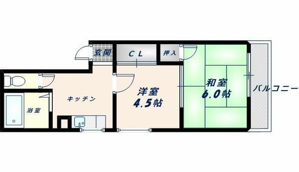 カーザ寿 605｜大阪府東大阪市寿町３丁目(賃貸マンション2K・6階・32.00㎡)の写真 その2