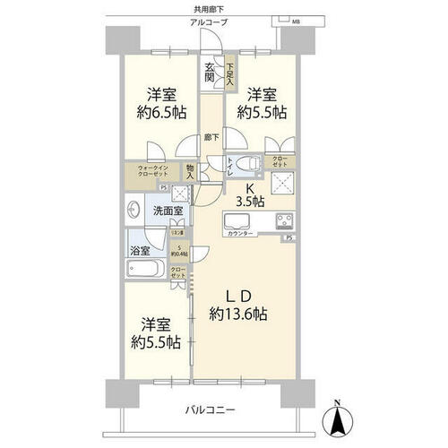 京都桂川つむぎの街ブライトスクエア（０００３６９２）の間取り