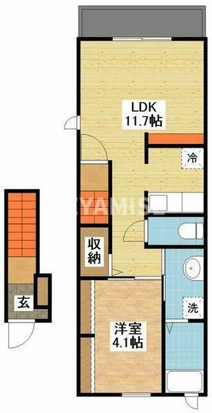 長崎県大村市久原１丁目(賃貸アパート1LDK・2階・40.09㎡)の写真 その2