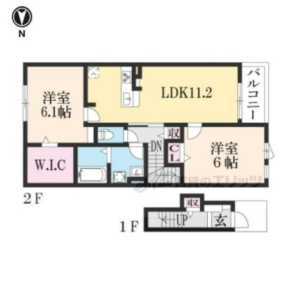 奈良県天理市富堂町(賃貸アパート2LDK・2階・59.09㎡)の写真 その2