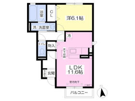 レザンヴェルジェ 102 ｜ 福島県福島市笹谷字南一本松（賃貸アパート1LDK・1階・45.33㎡） その2