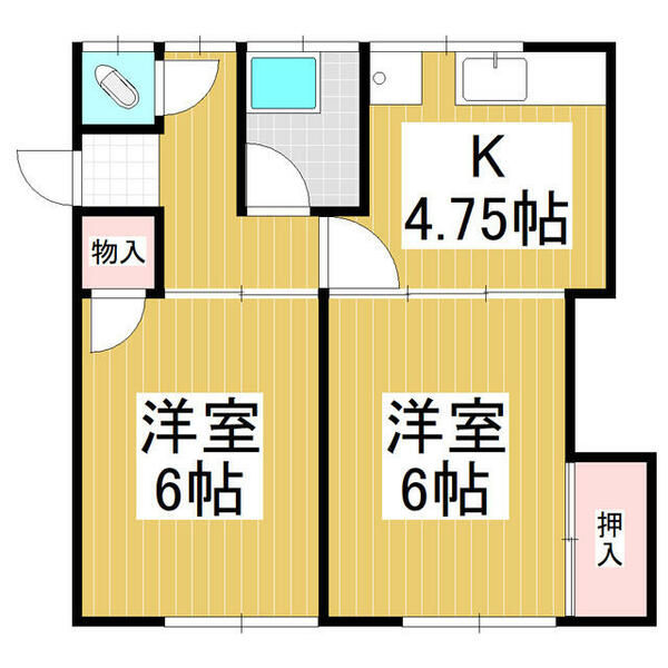 コーポ３８ 102｜長野県大町市大町(賃貸アパート2K・1階・38.50㎡)の写真 その2