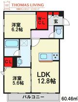 福岡県太宰府市観世音寺２丁目（賃貸アパート2LDK・2階・60.46㎡） その2