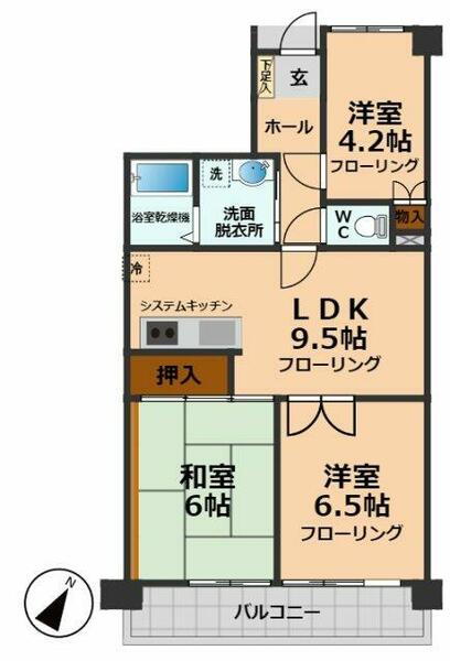 東京都杉並区堀ノ内１丁目(賃貸マンション3LDK・1階・59.35㎡)の写真 その2