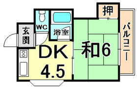 豊マンションパートⅢ 205 ｜ 兵庫県尼崎市大庄西町１丁目（賃貸マンション1DK・2階・22.00㎡） その2