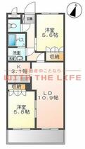 サンフィット北野Ⅰ 205 ｜ 福岡県久留米市北野町十郎丸（賃貸アパート2LDK・2階・57.85㎡） その2