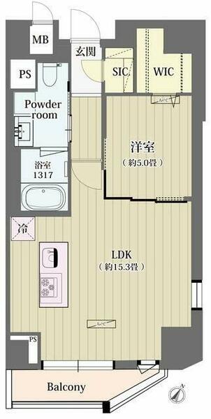 シュトラーレ神山町｜東京都渋谷区神山町(賃貸マンション1LDK・5階・50.08㎡)の写真 その2