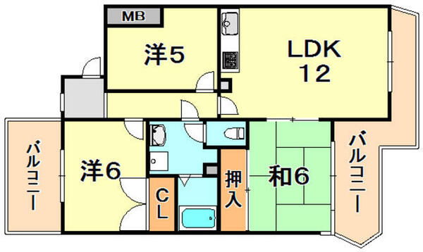 ガーデンハイツ桃山台弐番館 304｜兵庫県神戸市垂水区桃山台４丁目(賃貸マンション3LDK・3階・63.01㎡)の写真 その2