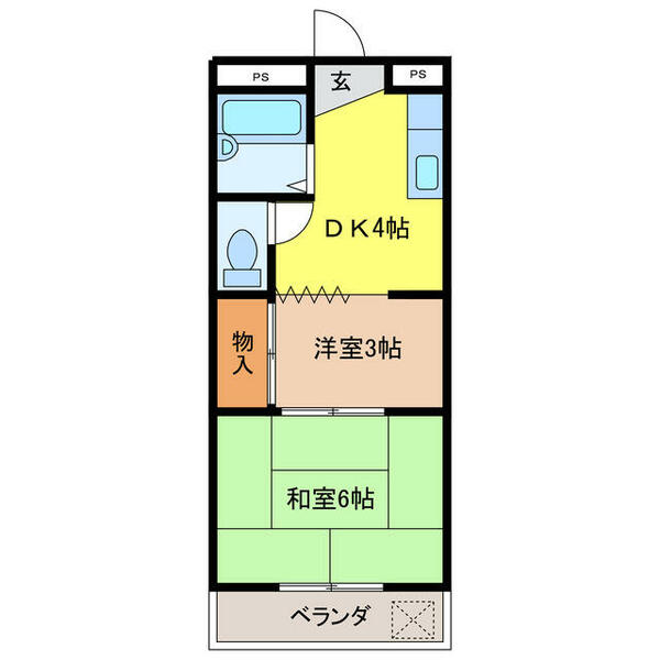 ライオンズビル｜岐阜県瑞穂市稲里(賃貸マンション2DK・3階・29.75㎡)の写真 その2