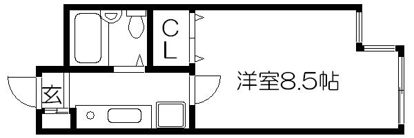 珠光ビル百万遍 202｜京都府京都市左京区田中里ノ前町(賃貸マンション1K・2階・20.34㎡)の写真 その2