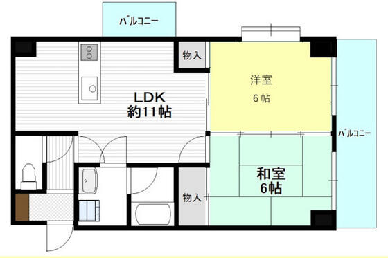 ポニクレール梅が台｜広島県広島市西区草津梅が台(賃貸マンション2LDK・3階・49.00㎡)の写真 その2