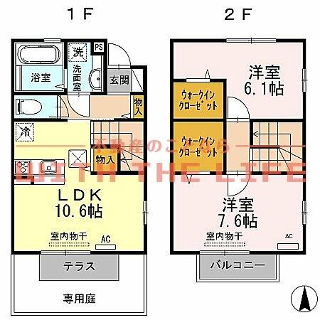 セゾンコート南Ⅱ 1｜福岡県久留米市南４丁目(賃貸アパート2LDK・1階・65.99㎡)の写真 その2