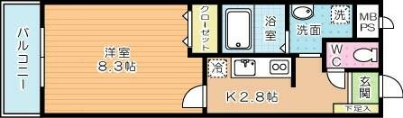 Ｆｏｒｅｓｔ　ｃｏｕｒｔＩＩ（フォレストコートＩＩ） 604｜福岡県北九州市小倉北区白銀１丁目(賃貸アパート1K・6階・32.85㎡)の写真 その2