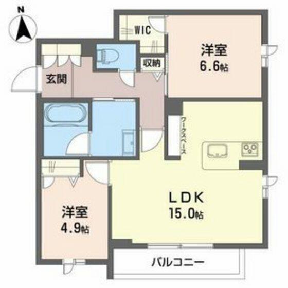 ル・スリール西中野 205｜富山県富山市西中野本町(賃貸マンション2LDK・2階・63.38㎡)の写真 その2