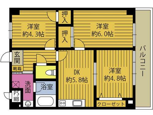 同じ建物の物件間取り写真 - ID:244003945790