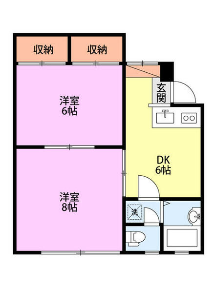 アビタルミネ　Ｄ棟 202｜新潟県新潟市東区太平４丁目(賃貸アパート2DK・2階・42.30㎡)の写真 その2