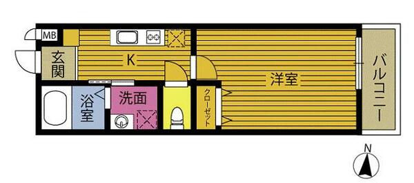 レガーロ富士見 207｜大分県別府市富士見町(賃貸マンション1K・2階・25.23㎡)の写真 その2